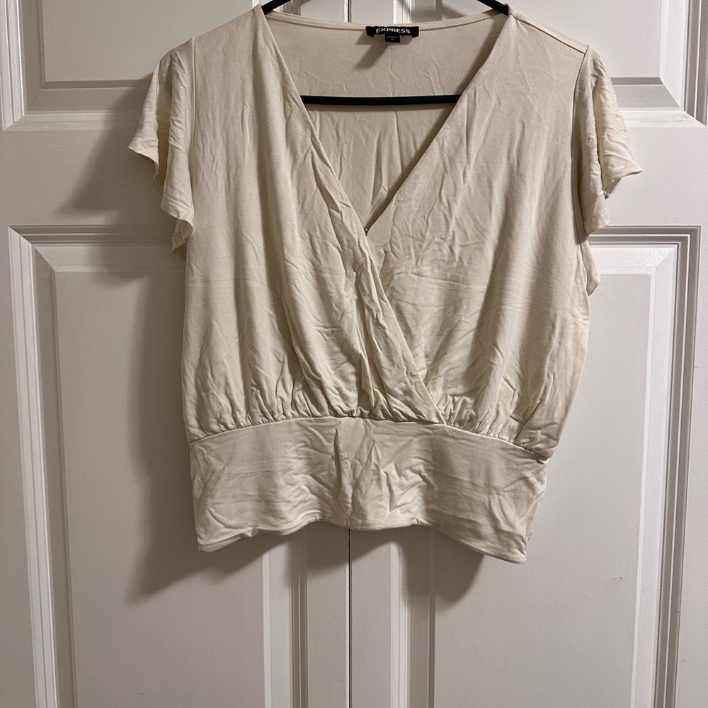 Cream Wrap Top